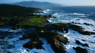 Scenic golf ocean waves rocks - the rock free wallpaper