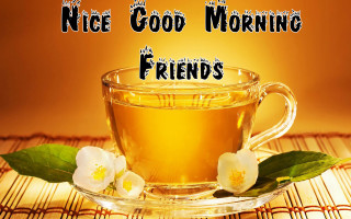 Tea flower saucer bamboo mat - a good morning free wallpaper