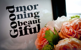 Bouquet of flowers on table - morning free wallpaper