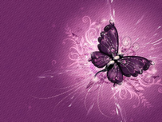 Purple butterfly swirls bubbles background 2 - a white center free wallpaper