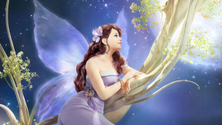 Fairy flower tree butterfly shoulder - a fairy free wallpaper