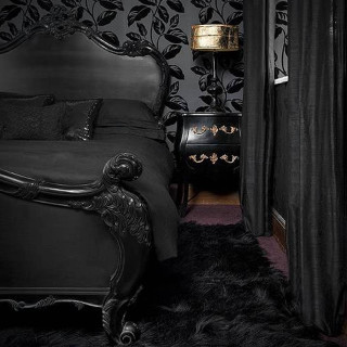 Gothic bedroom black bed gold - a black wall free wallpaper for tablet