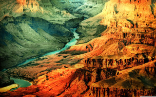 River canyon mountains cliffs autumn - a canyon free wallpaper
