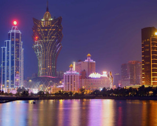 City skyline river night lights - typographic free wallpaper for desktop