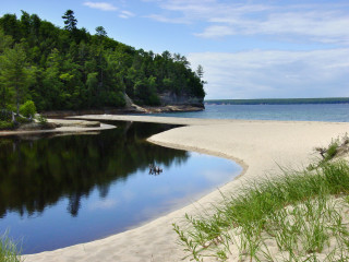 River forest beach boat sky - a lush green forest next free wallpaper
