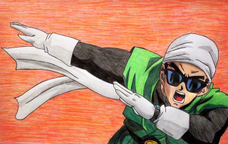 Man green jacket sunglasses arms - akira toriyama free wallpaper
