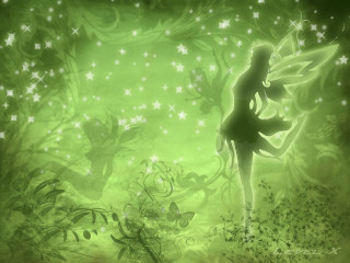 Fairy stars green background grass - a fairy free wallpaper for desktop