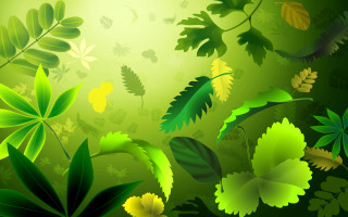 Green background leaves flowers yellow - art green free wallpaper for desktop