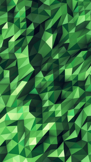 Abstract green background triangles black - center free wallpaper for mobile