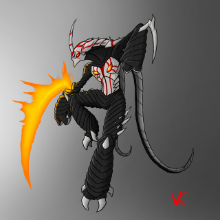 Cartoon character fire stick sword - his hand and a demon free wallpaper for tablet