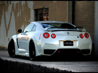 White sports car parked street - a graffiti free wallpaper