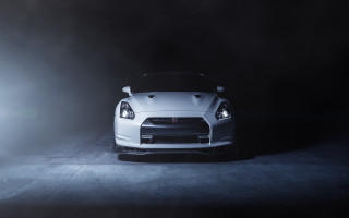 White sports car dark room 8 - the hood free wallpaper