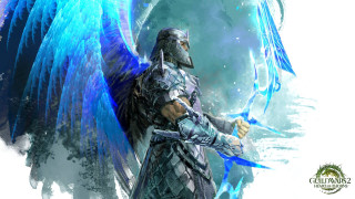 Man sword wings blue background - aleksi briclot free wallpaper