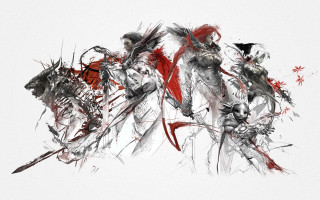 Group people swords armor painting - aleksi briclot free wallpaper for desktop