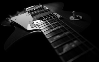 Guitar pickup neck blackwhite baroque - grunge free wallpaper