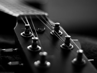 Guitar neck closeup strings knobs 3 - a close up of a guitar neck free wallpaper