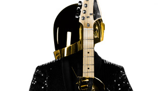 Man guitar mask face head - a white background free wallpaper