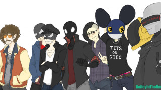 Mouse ears group hoodie mask - a hoodie free wallpaper for desktop