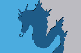 Horse head shadow wallpaper blue - tone free wallpaper