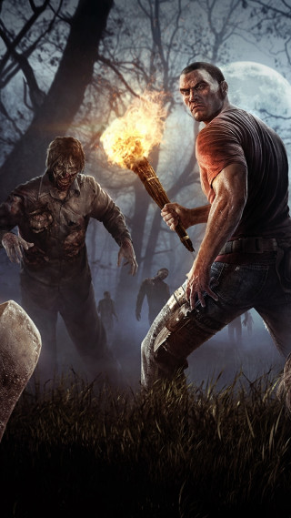 Zombies forest torch man axe - a group of zombies free wallpaper