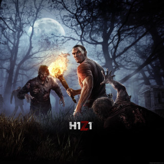 Zombies forest fireball man knife - free gaming wallpaper for tablet