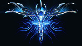 Blue white abstract design star - abstract design free wallpaper