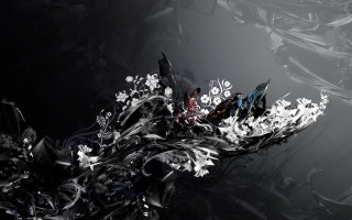 Black white flower arrangement butterfly - its back free wallpaper for desktop