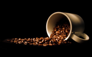 Coffee cup beans black background - a coffee cup free wallpaper