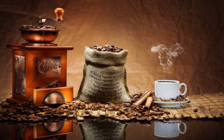 Coffee beans cup grinder steaming - cafer bater free wallpaper