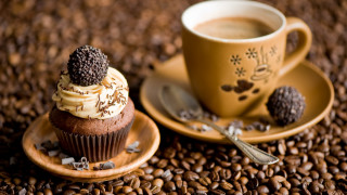 Coffee cupcake plate spoon table - coffee bean free wallpaper for desktop