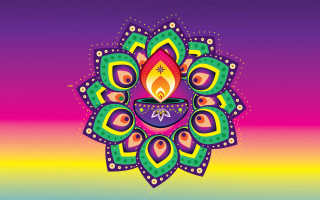 Colorful ornate candle multicolored background - rich color free wallpaper