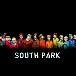 South park group people standing - a line free wallpaper for tablet