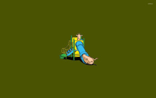 Blonde boy slide green field - album cover free wallpaper for desktop