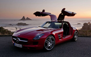 Red sports car doors open 5 - luxury free wallpaper