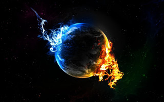 Fireball planet black background blue 2 - a fireball free wallpaper for desktop