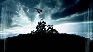 Soldiers raising flag hill sky - americo makk free wallpaper