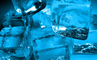Ice cubes water blue background - photo free wallpaper
