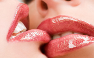 Woman red lipstick white lip - red lipstick free wallpaper