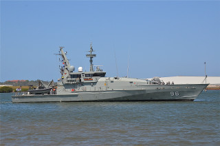 Large gray boat floating shoreline - andrew law free wallpaper