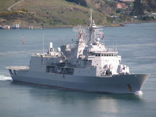 Large gray ship sailing water 2 - hurufiyya free wallpaper