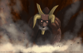 Demonic demon horns smokey area - demonish free wallpaper