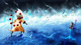 Cartoon character water stick ball - bubble free wallpaper for desktop