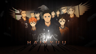 Anime characters hakiuu dark background - them in front free wallpaper