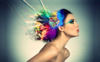 Colorful hair makeup feathered headpiece - alberto seveso free wallpaper