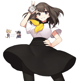 Woman black skirt white shirt 2 - maya free wallpaper for tablet