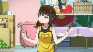 Girl yellow dress hairbrush comb - a pink wall free wallpaper