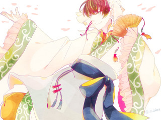 Woman fan dress back image - lineart free wallpaper for desktop