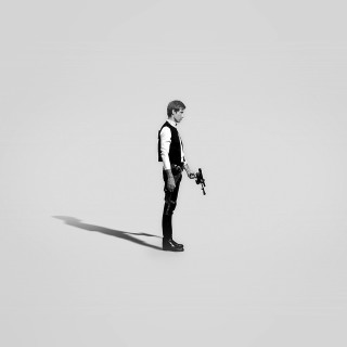 Man holding gun white field - free minimalism wallpaper for tablet