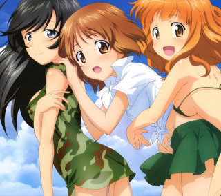 Three girls bathing suits sky - eizan kikukawa free wallpaper for tablet