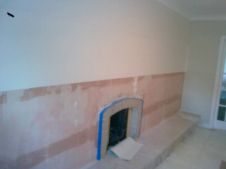 Fireplace wall hole painting pink - a hole free wallpaper